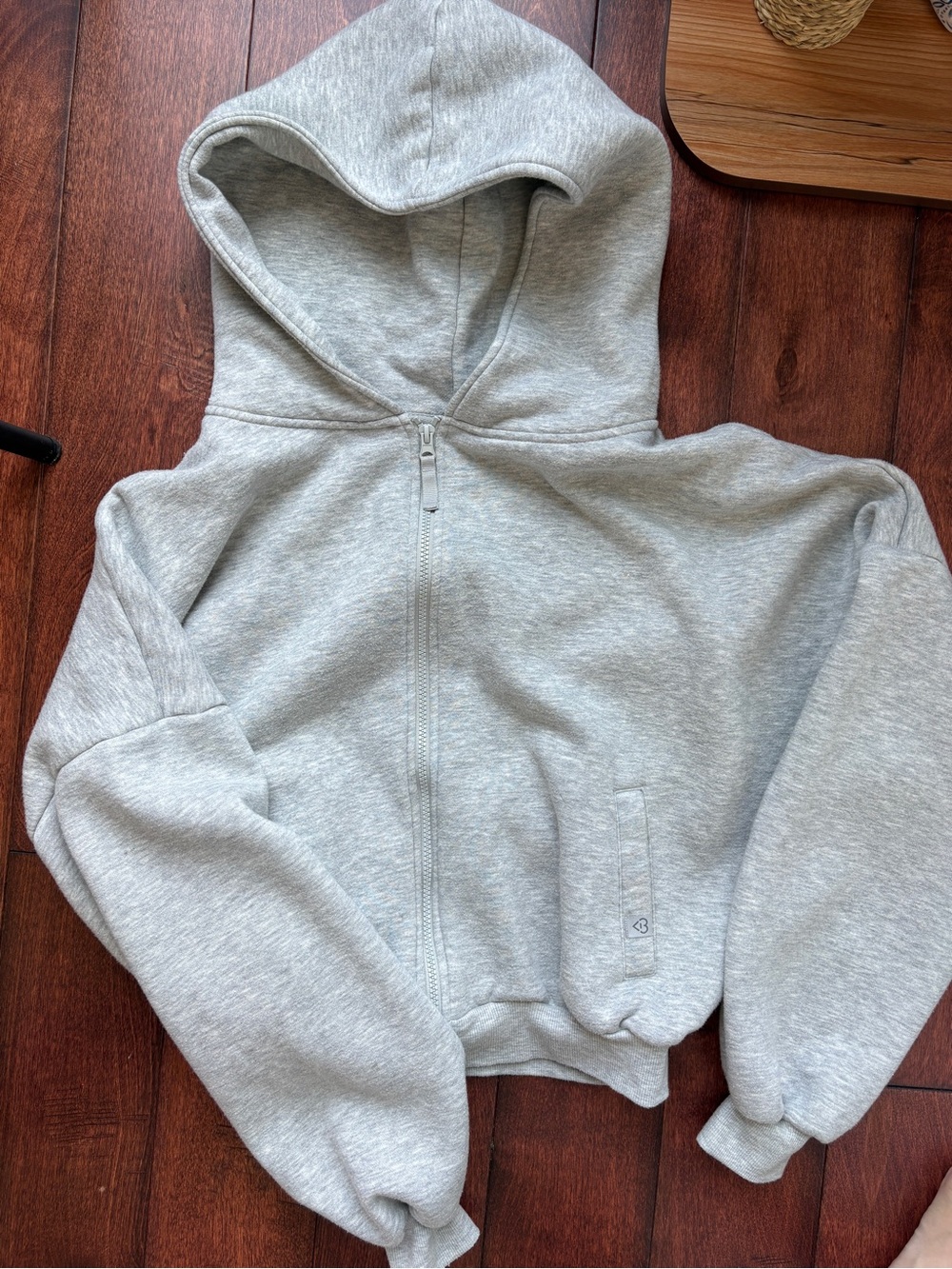 Blogilates x Target - Women's Marshmallow Full Zip Hoodie - Size XS Heather Gray